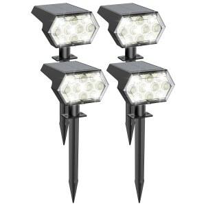 [미국배송] 카시이다 솔라 라이트 실외 방수 IP68 25% 높은 변환 효율 및 3가지 모드 업그레이드 프로 맥스 92 LED 밝은 스팟 실외(콜드 화이트 4팩)