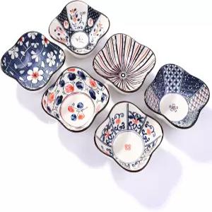 보실리 4온스 소스 요리 세트 6가지 패턴 디핑 볼 케첩 조미료 샐러드 드레싱 향신료용 미니 작은