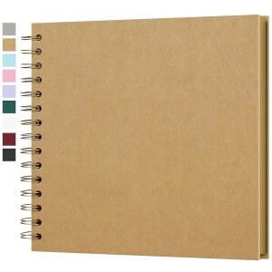 Yopih 8 x 인치 가족 페이지 결혼 앨범 프로젝트 크래프트 40 DIY 기념 Yellow 블랭크 무산 20 하드커버 추억 스크랩북 장 도서 사진 작은