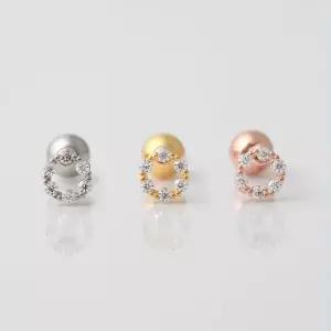 써지컬 피어싱 헥사라운드 3종 택1 써지컬 피어싱 써지컬피어싱 큐빅귀걸이 피어싱귀걸이