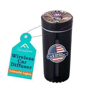 카 디퓨저 USB 아로마테라피 에센셜 오일 방향제 쿨 미스트 미니 휴대용 홈 오피스 침실용 (블랙)