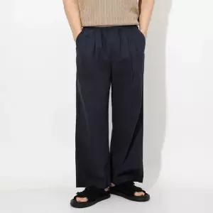 [해리슨] 3컬러 와이드 투턱 린넨 라이크 밴딩 팬츠 JEK1059