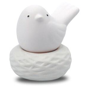 라이블리 브리즈 리틀 버드 네스트, 에센셜 오일 및 아로마테라피 향을 위한 비전기 세라믹 디퓨저, 자동차 또는 욕실 책상 사무실 장식용 화이트 꽃병