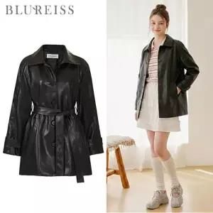 [블루레이스] 벨트핏 인조 레더 하프코트_B6S1CT1521