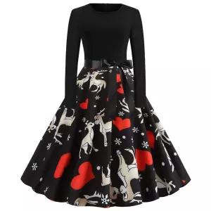 오아픽 11번가 크리스마스 긴팔 블랙 연말파티 원 파티룩 드레스 성탄절