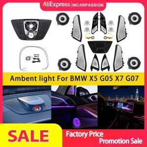 BMW 호환 X5 X6 X7 G05 G06 G07용 앰비언트 라이트 스피커 호환 커버 LED 업그레이드 미드 트위터 그릴 도