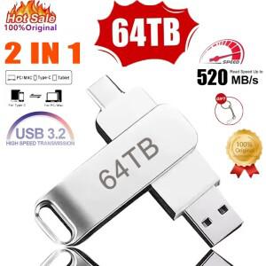 64TB USB 3.2 플래시 드라이브 U 디스크 2TB 고속 메탈 방수 타입-C 메모리 스틱 8TB 1TB