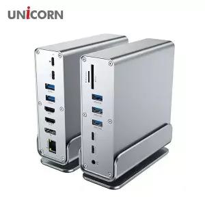[유니콘] C타입 16in1 멀티허브 도킹스테이션 10G 100W 모니터확장 미러링 TCH-1600M