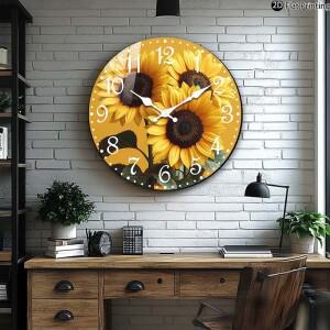 나무 침묵 벽시계 해바라기 얼굴 석영 농가 사무실 아이디어 크리스마스 할로윈 새해 수집