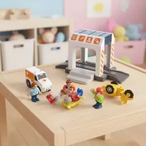 미카포트 병원놀이 장난감 역할놀이 자동차 미니카 기차놀이 엠뷸런스 피규어 호환 구급차