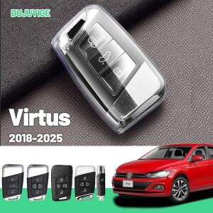 폭스바겐 호환 비르투스 -2026 키 케이스 TPU 투명 자동차 커버 보호 쉘 액세서리