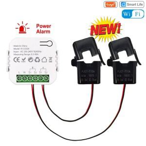 TUYA 스마트 신형 WiFi 에너지 클램프 양방향 미터 경고음 알람 기능 포함 임계값 앱 모니터링 수출입 전력