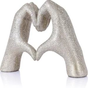 우비안지 반짝이는 하트 손 조각 보호 거실 장식 에스테틱 선반 커피 테이블 집 침실 생일 웨딩 및 사랑의