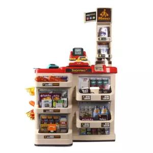 홈슈퍼마켓 마트 편의점 가게 바코드 계산대 놀이 쇼핑카트 풀세트