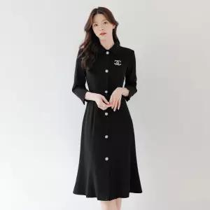 [시크라인] (~XXL까지) 시오라 새틴배색카라 머메이드 원피스 봄 가을 하객룩 오피스룩 모임룩 격식룩 빅사이즈