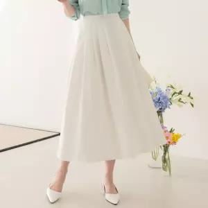 [시크라인] (~XXL까지) 레젠 플리츠 플레어 뒷지퍼 롱 스커트 봄 가을 하객룩 오피스룩 모임룩 격식룩 빅사이즈
