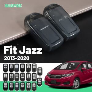 혼다 호환 피트 재즈 2013- 키 폴브 커버 보호 쉘 자동차 액세서리 2014 용 투명 TPU 케이스