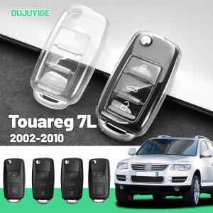 폭스바겐 호환 투아렉 7L 2002-2010 키 케이스 투명 TPU 자동차 커버 보호 쉘 액세서리 2003