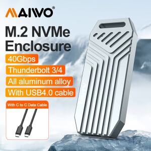 MAIWO 40Gbps USB4 알루미늄 NVMe M.2 SSD 인클로저 외부 케이스는 Pc 노트북 용 8TB Thunderbolt 4/3 Type