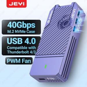 JEYI 40Gbps USB 4.0 M.2 NVMe SSD 인클로저 타입-C 솔리드 스테이트 드라이브 케이스 썬더볼트 4/3 3.2/3.