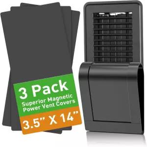 홈 플로어 벽 및 천장 통풍구 레지스터용 마그네틱 커버 블랙 완전 밀폐용 3.5인치 X 14인치 공기 차단용