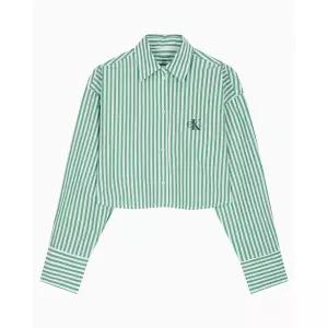 [롯데백화점]캘빈클라인 (QS7605-4ZF)여성 코튼 포플린 크롭 롱슬리브 셔츠