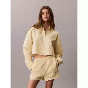 [롯데백화점]캘빈클라인 (QS7605-W5W)여성 코튼 포플린 크롭 롱슬리브 셔츠