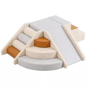 소프트 미끄럼틀 세트 존 쿠션 매트 실내 클라이밍 모카 조합