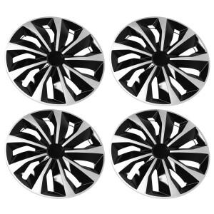 4개 17인치 휠 허브 캡 실버 림 보호기 풀 커버 포드 호환 포커스 트랜짓 커넥트용 교체품