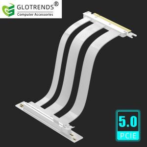 PCIE 5.0 라이저 케이블 5.0/4.0 GPU 호환 RTX5090(Ti) RX9070(XT) 지원 90도 직각 화이트 색상