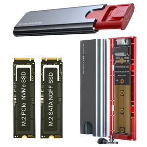 M.2 NGFF NVME 하드 드라이브 인클로저 USB3.1 Gen2 SSD 디스크 박스 10Gbps 케이스 (2230/2242/2260/2280