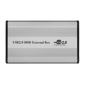 USB2.0 to IDE 하드 디스크 케이스 2.5'' 인클로저 휴대용 박스 알루미늄 스틸 실버 미포함)