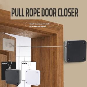 블랙 화이트 도어 클로저 자동 센서 볼드 드로우스트링 셧다운 장치 무타공 텔레스코픽 슬라이딩 클로즈