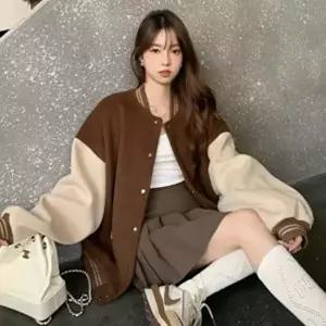 [신상오픈런]|CCJ6CED|여성 루즈핏 두꺼운 기모 안감 기본 야구 점퍼