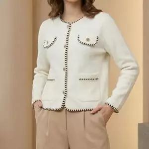 [신상오픈런]|CCJ6D41|여성 사무실 하객 스타일 고급 트위드 크롭 재킷