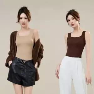 [신상오픈런]|CCTA159|여성 스퀘어넥 캡내장 나시 브라탑 일상 이너웨어