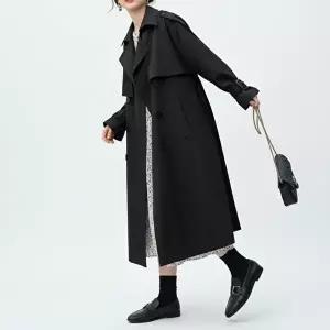 [신상오픈런]|CCJ6CB5|여성용 루즈핏 더블버튼 벨트 트렌치코트 간절기 롱코트