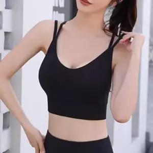 [신상오픈런]|CCU16D5|여성용 더블 크로스 심리스 편안한 운동 브라탑