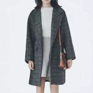 [신상오픈런]|CCJ6CB7|여성 루즈핏 체크 모직 숏자켓 가을 겨울 데일리 스타일