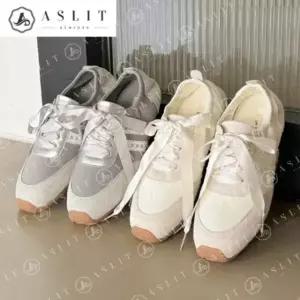 [애슬릿] 여성 스니커즈 발레코어 리본 배색 발 편한 운동화