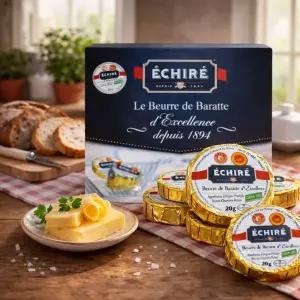 프랑스 AOP 목초우 에쉬레 포션 가염 버터 20g 20개 목초 베이킹 초코 케이크 카페 제과 빵