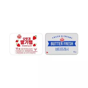 오뚜기 딸기잼 버터후레쉬 일회용 디스펜팩 잼 버터 1개 베이킹 제빵사 빵 초코 재료 카페