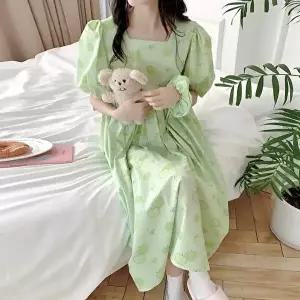 [유야]여성 귀여운 사과 면 반팔 원피스잠옷 SHO0050 여름