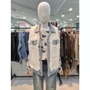 [갤러리아] (르니맥코이)토끼털 배색 포인트 데님 베스트 (MN01FV300HJY)