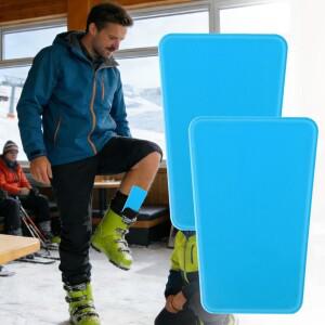 2개 세트 스키 정강이 보호대 재사용 가능 젤 논슬립 인서트 패드 장비 성인 여성 남성용 스노우 스포츠