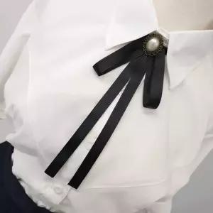 [골드스마일]여학생 리본 넥타이 브로치 졸업식 학예회