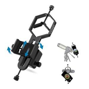 [미국배송] 반키 2축 전화 스코프 마운트 범용 스포팅 어댑터 쌍안경 단안 현미경용 금속 망원경 마운트 - 폰 안드로이드 휴대폰의 경우 최대 2.5인치 접안 렌즈 직경에 맞습니다