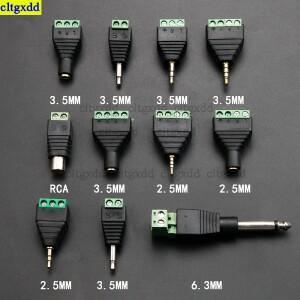 Cltgxdd RCA 3 4 극 스테레오 TRRS 오디오 및 비디오 수 플러그 핀 나사 터미널 커넥터 어댑터 2.5mm 6.3M