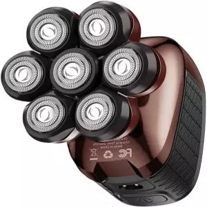 얼굴/수염용 방수 습식 건식 면도 충전식 헤드 면도기(다크 블루)