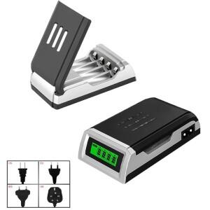 4슬롯 스마트 호환 배터리 충전기 AA/AAA NiCd NiMh 충전식 용 EU/US/UK 플러그 LCD-002 디스플레이 스마트